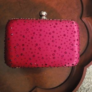 NEW red beaded clutch